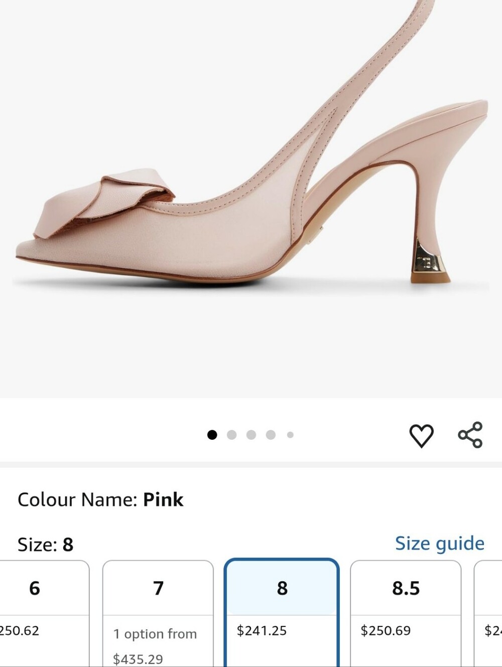 Ted Baker London Blush Pink Slingback Heels with Bow and Pearl - Picture 7 of 12